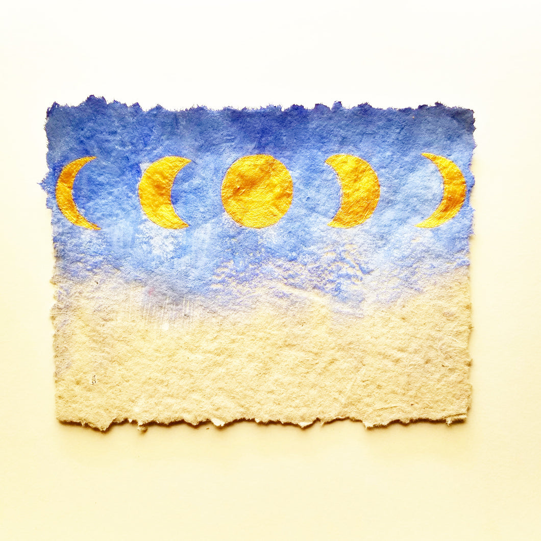 Moon Phases on Handmade Paper